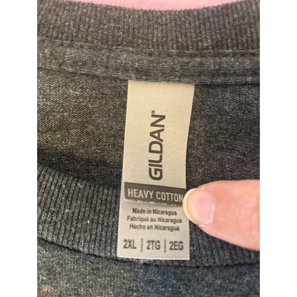 Gildan Heavy Cotton Eagles Hotel California Tee Gray Short Sleeve Unisex 2XL - Picture 4 of 5